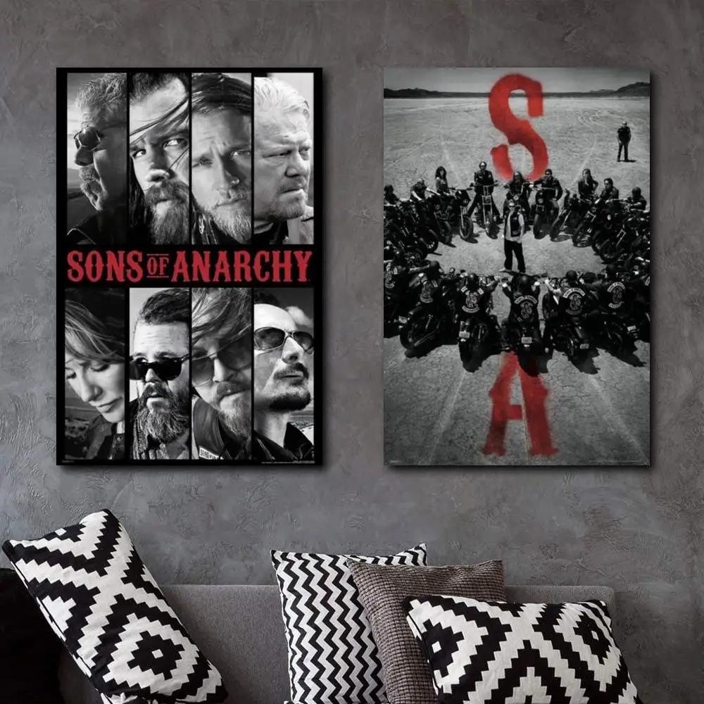 

Sons of Anarchy - TV Show Poster/Print (The Gang Design) Canvas Poster and Wall Art Picture Print Modern bedroom Decor Posters
