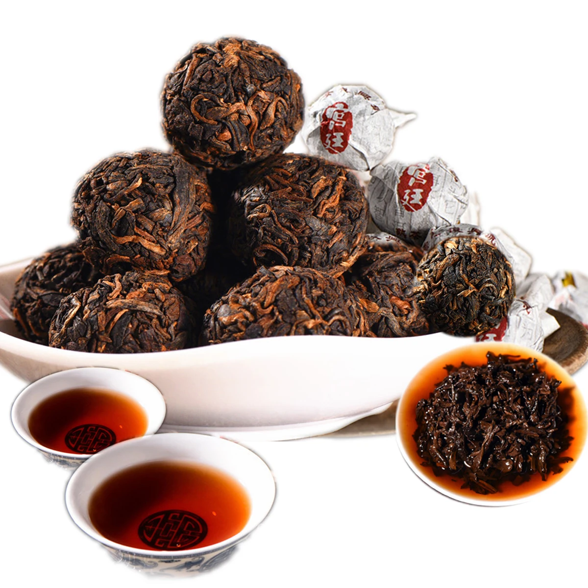 

Chinese Pu'er Tea Ripe Puer Black Tea Court Cooked Pu-erh Old Trees Puerh Health Care Puer Healthy Puerh Red Tea 100g