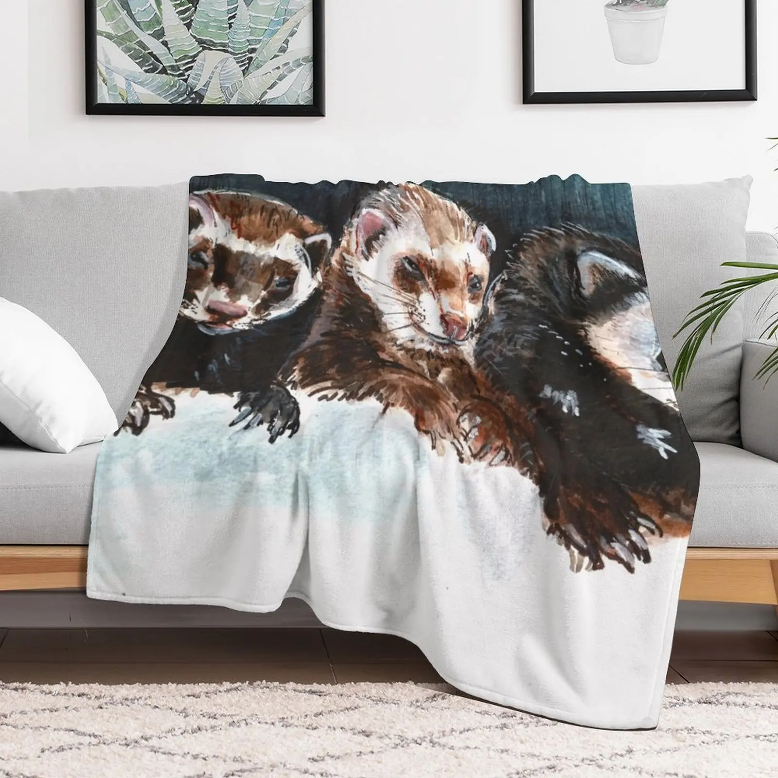 Three Sleepy Ferrets тяжелое одеяло для сна диван декоративные диваны одеяла из