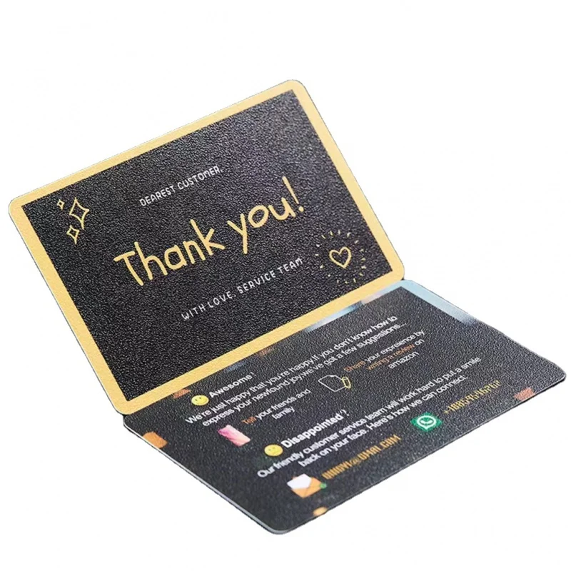 

custom logo thank you card paper luxury plastic pvc business cards package