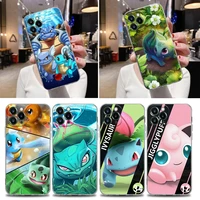 pokemon transparent phone case for apple iphone 12 11 13 pro max mini xs x xr 6 7 8 plus se cases cover squirtle bulbasaur anime