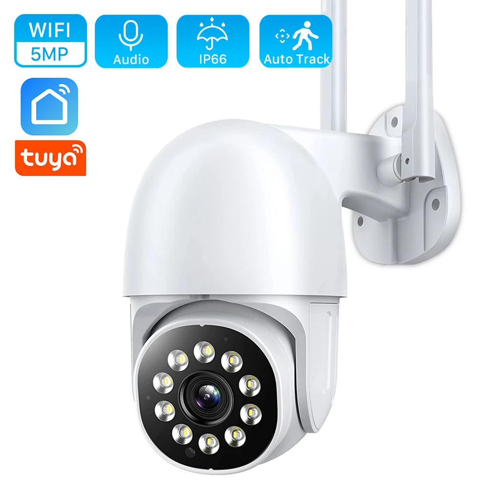 

5MP 5X Zoom Mini IP Camera WiFi 3MP Tuya Smart Ai Auto Tracking Home Security Camera Outdoor Color IR Night Vision CCTV Camera