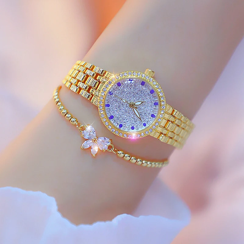 Reloj Mujer Luxury Brand Silver Wrist Watch For Women Rhinestone Clock Small Dial Fashion Casual Ladies Dress Watch Montre Femme