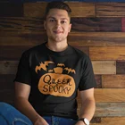 Футболка мужская оверсайз с принтом тыквы на Хэллоуин, 100 хлопок