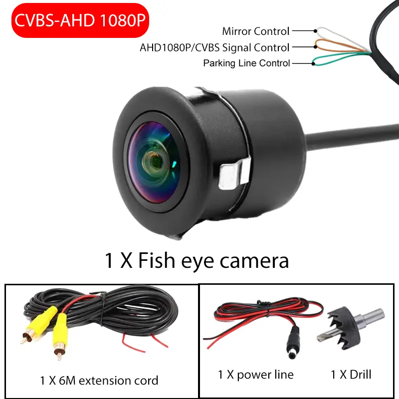 

AHD 1920x1080P ночного видения водонепроницаемый объектив «рыбий глаз» заднего вида заднего вида 18,5 мм камера «рыбий глаз»