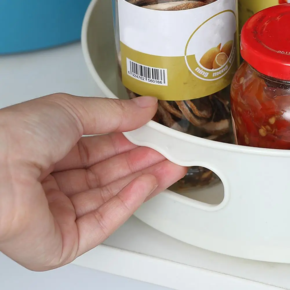 

Safe Portable Round Kitchen Organizer Rotating Holder Storage Container Large Capacity Multi-use