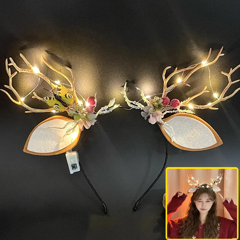 Christmas Headbands Hairpins Antler Hair Clips Deer Ear Festivals Pine Cones Ball Adult Headwear Accessories