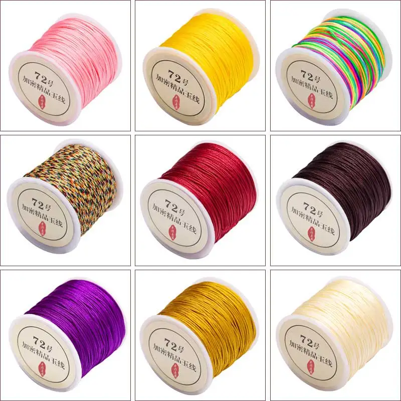 

50m/roll Nylon Beading Thread Nylon String Chinese Knotting Cord 0.8mm Colorful Thickness Braided for DIY Craft Jewelry Making
