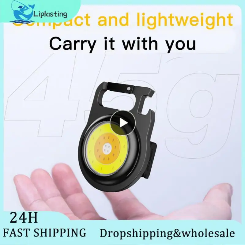 

Torch Light Mini With Keychain Torch Camping Light Outdoor Flashlight Multifunctional Rechargeable Night Riding Light Portable