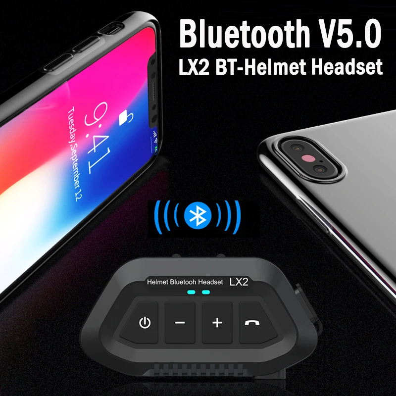 

Bluetooth 5.0 Motorcycle Helmet Headset 1200mAh Wireless Motorcycle Handsfree Stereo Bass Earphone MP3 Speaker IP67 Waterproof