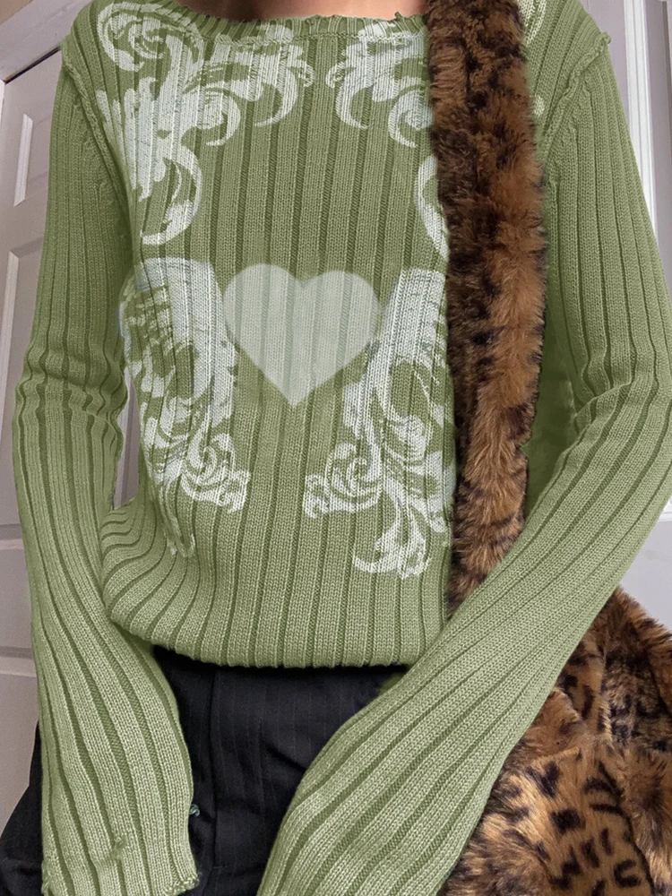 Rockmore винтажные свитера с принтом женские повседневные вязаные джемперы осенний