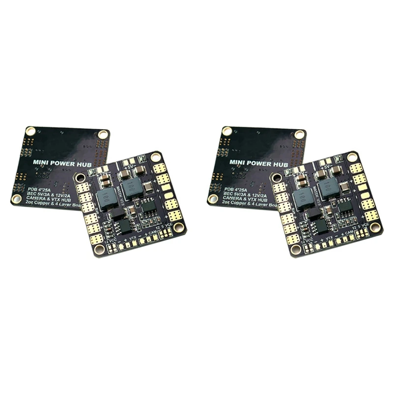 

2X мини концентратор питания распределительная плата PDB с BEC 5V & 12V для FPV QAV250 ZMR250 Мультикоптер Квадрокоптер-Прямая поставка