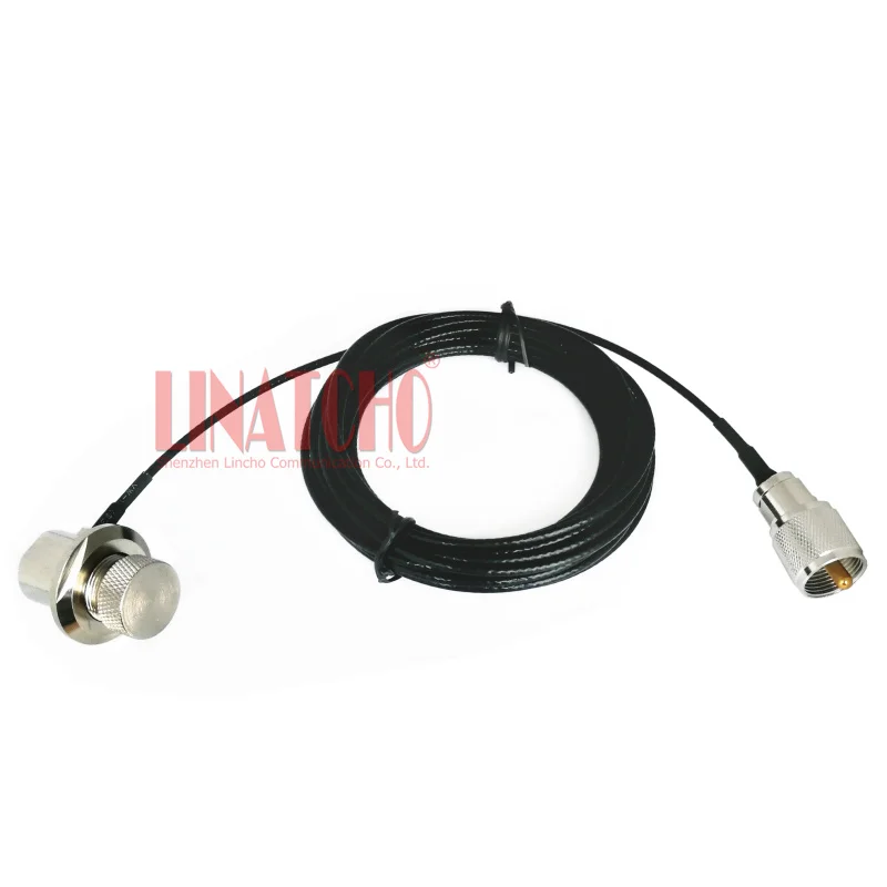 5 Meters Black Low Loss Coaxial RG316 PL259 UHF Male to SO239 Female TM-271 FT-1807 Car Radio Antenna Cable
