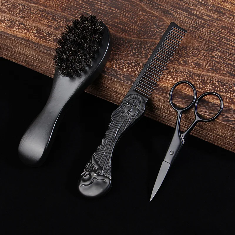 

3pcs/set Beard Care Hair Comb Men Anti-Static Brush Head Massage Classic Comb Portable Hair Styling Hair Care Tool