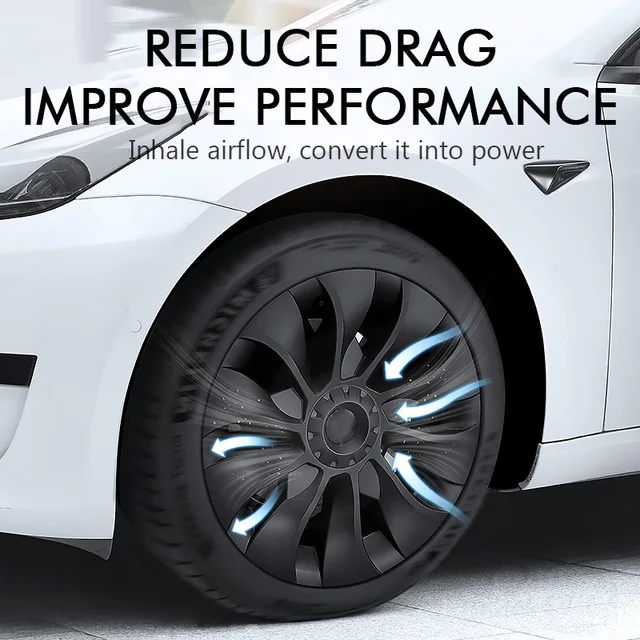4PCS HubCap Car Replacement Wheel Cap Automobile Hub cap Full Rim Cover Accessories for Tesla Model 3 18 Inch 2021 2018-2023 3