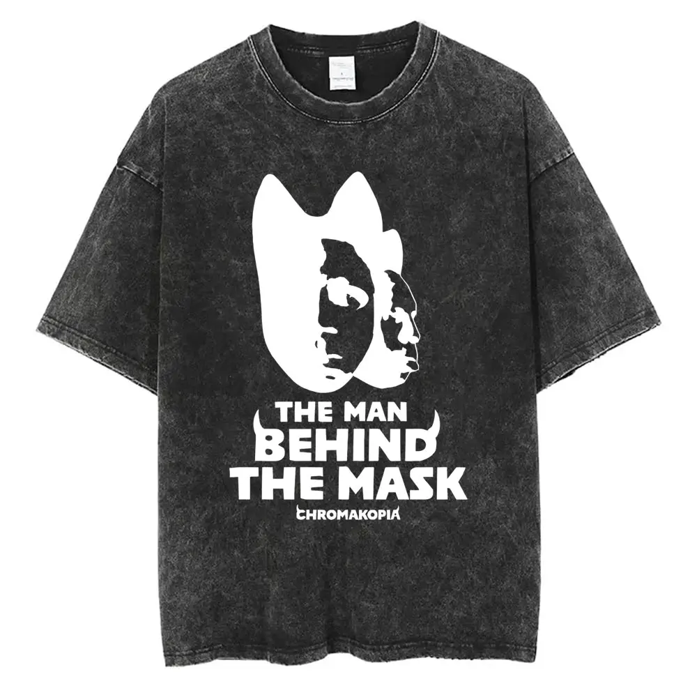 Washed Vintage Tyler The Creator Chromakopia Face Graphics T Shirts Men Women Fashion Hip Hop T-shirt Retro Oversized T-shirts