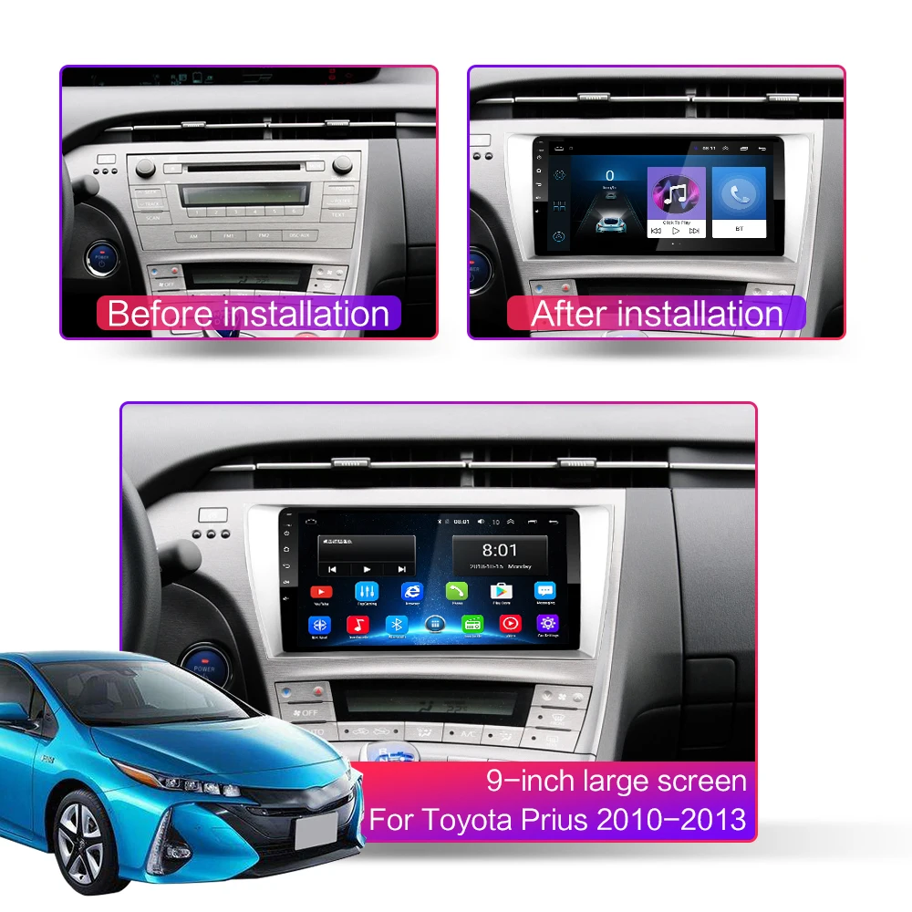 Мультимедийная магнитола для Toyota Prius XW30 стерео-система на Android 10 4 Гб ОЗУ 64 ПЗУ с GPS