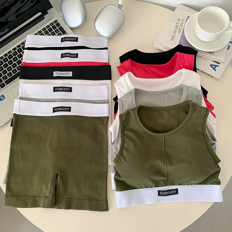 Костюм для йоги и фитнеса UBAU Женский жилет с завышенной талией широкими