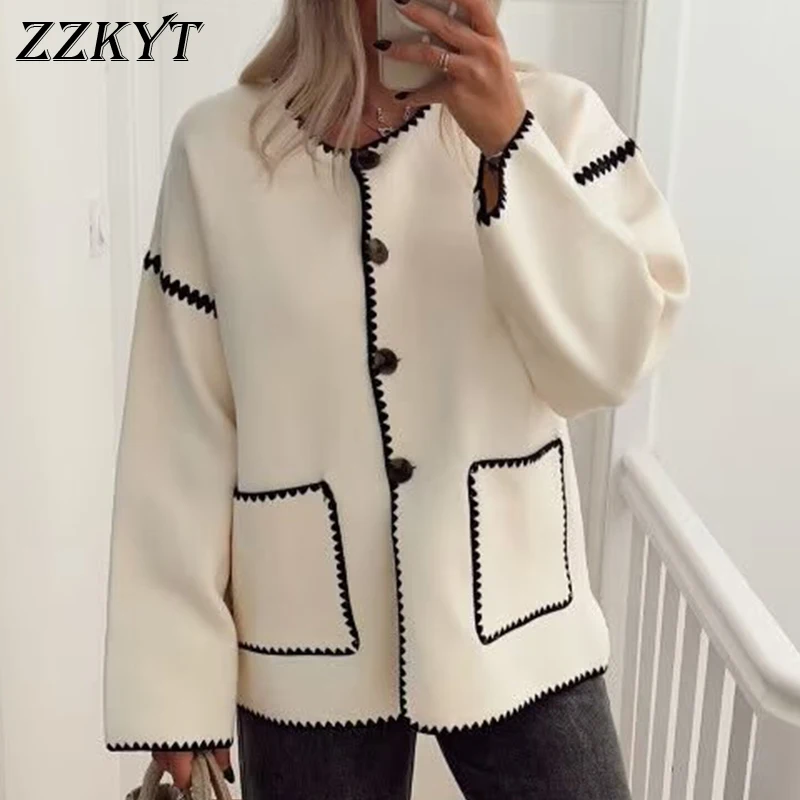 

Женская однобортная куртка, однотонная уличная одежда, верхняя одежда, Блузон для осени и зимы, 2023