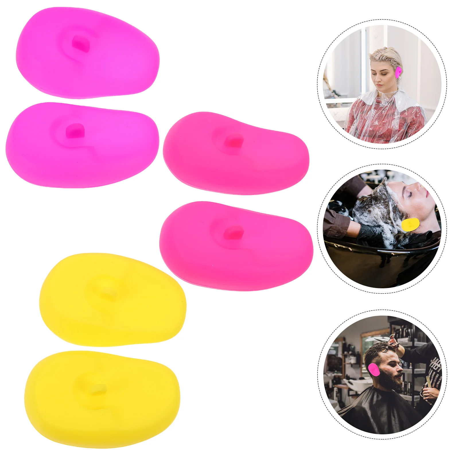 

3 Pairs Hair Dye Earmuffs Silicone Covers Protectors Perm Cuffs Styling Dyeing Silica Gel Hairdressing Tools