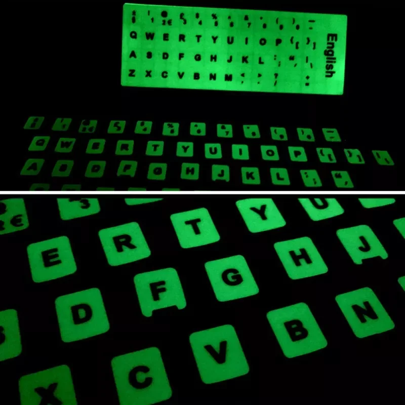 

Waterproof Keyboard Stickers Fluorescent Keyboard Stickers Protective Film Layout with Button Letters for English key