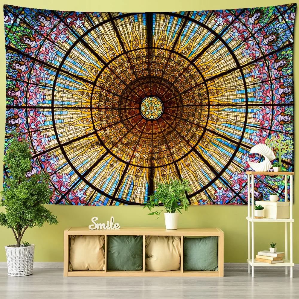 Гобелен с индийской мандалой Подвесной Настенный Коврик для песчаного пляжа