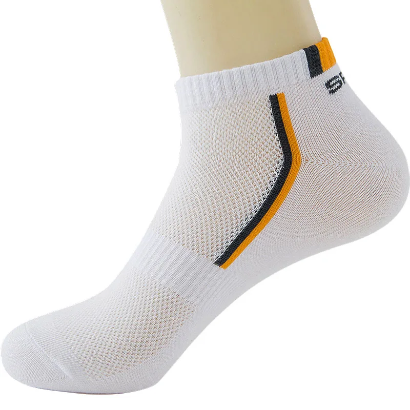 5 Pair Men's Socks Breathable Cotton Sport Ankle Socks Mesh Casual Athletic Summer Thin Short Sokken Size 38-45