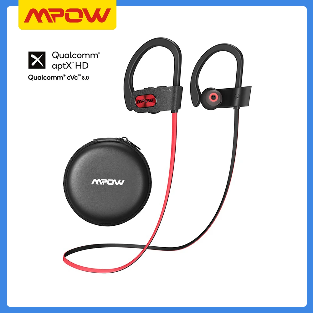 

Bluetooth 5,0 Mpow Flame S, Беспроводные спортивные наушники с шумоподавлением, Aptx-HD звук, защита от пота iPX7, время воспроизведения 12 часов для тренажер...