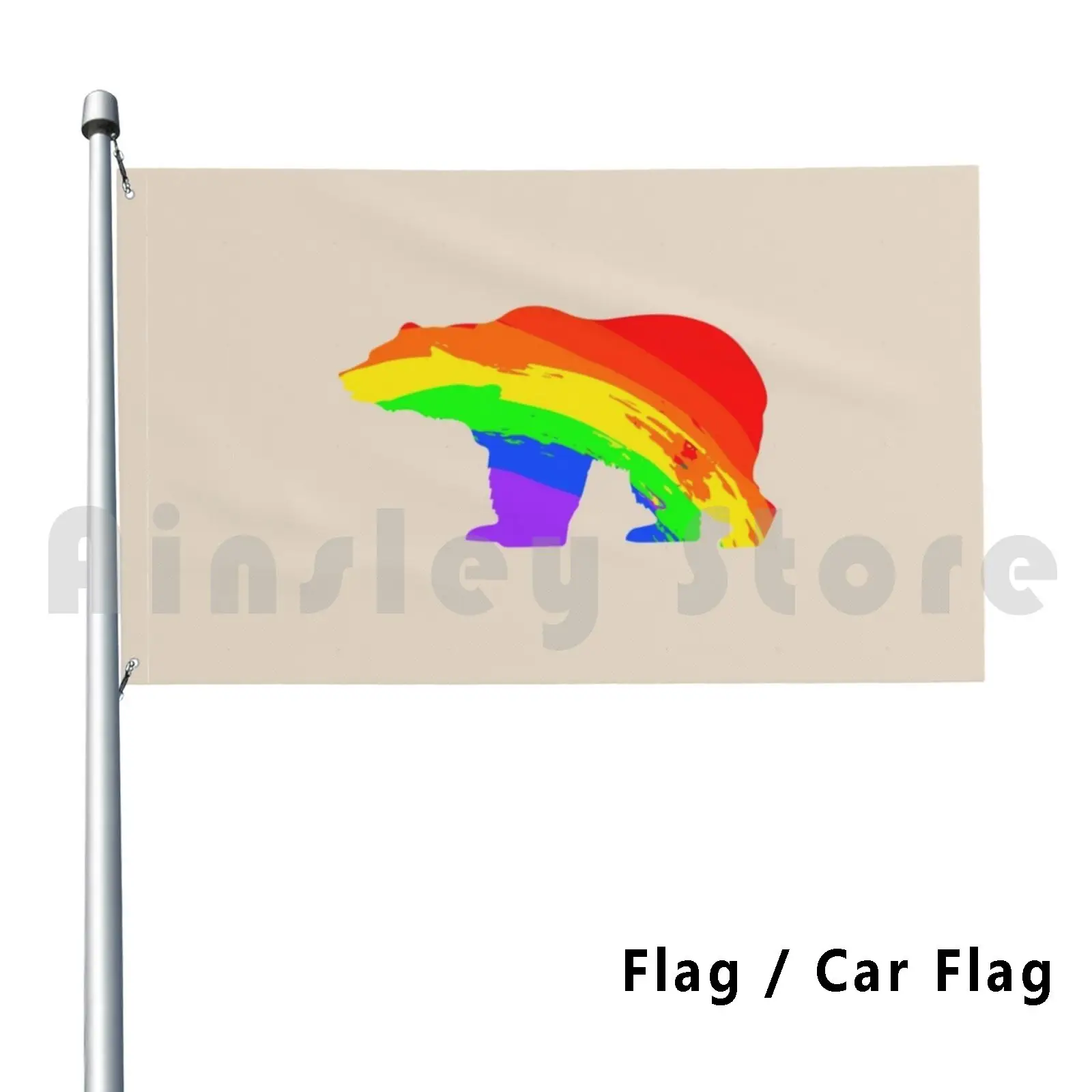 

Rainbow Bear Gift Idea Outdoor Decor Flag Car Flag 1737 Rainbow Bear Pride Pride Rainbow Flag Idea
