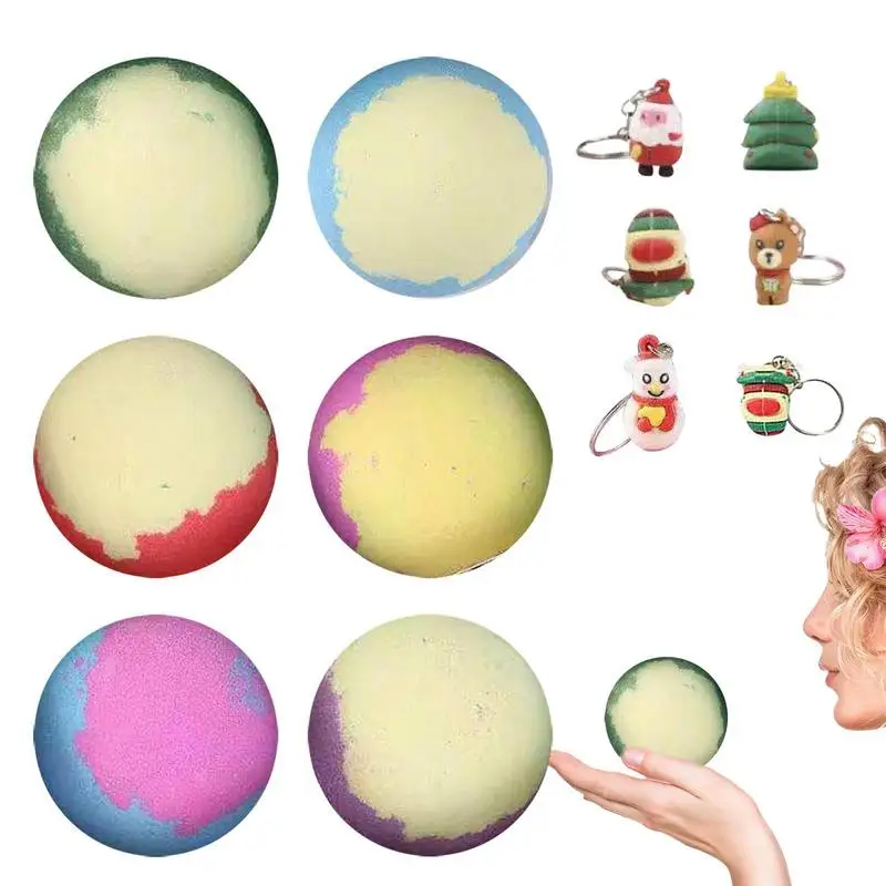 Набор бомбочек для ванны набор из 6 в спа-салоне помпоны купания с брелоком