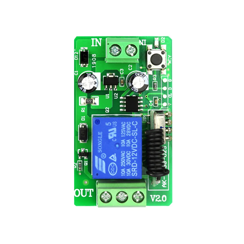 YK68-02S DC 12V 433MHz беспроводной односторонний пульт дистанционного управления