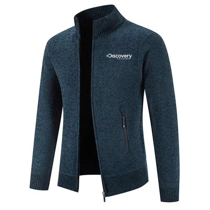 

Men Autumn printing Knit Cardigan Discovery Korean Business Sweater Cardigan Fashion Casual Slim Sweater Zipper Jacket Men