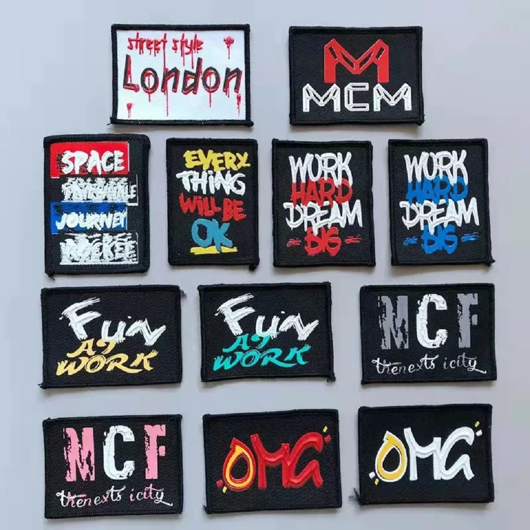 

Mixed 12Pcs/Lots Soft Cloth Labels Various Letter Embroidery Hand Made Collar For Diy Knitted Printed Cotton Woven Sew Patches