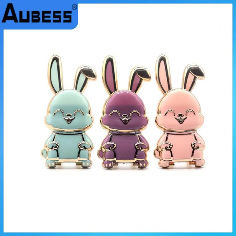 

Universal Finger Ring Phone Holder Desktop Ultra-thin Cartoon Rabbit Phone Stand Foldable Buckle Adhesive Pull Rod Support Frame
