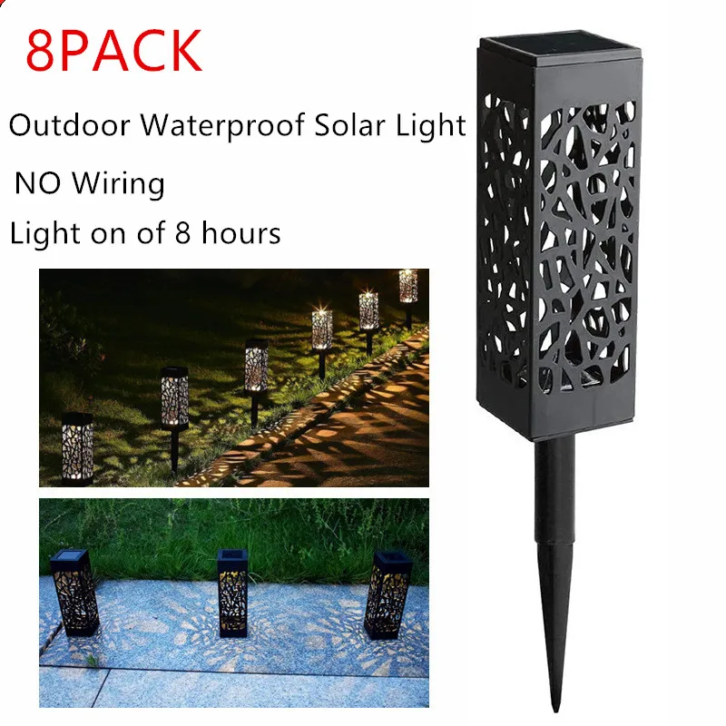 

1/2/4/8Pcs Outdoor Solar Garden Decor Lamp Waterproof Decor Christmas Led Light Lawn Lamp Garden Yard Landscape Lighting