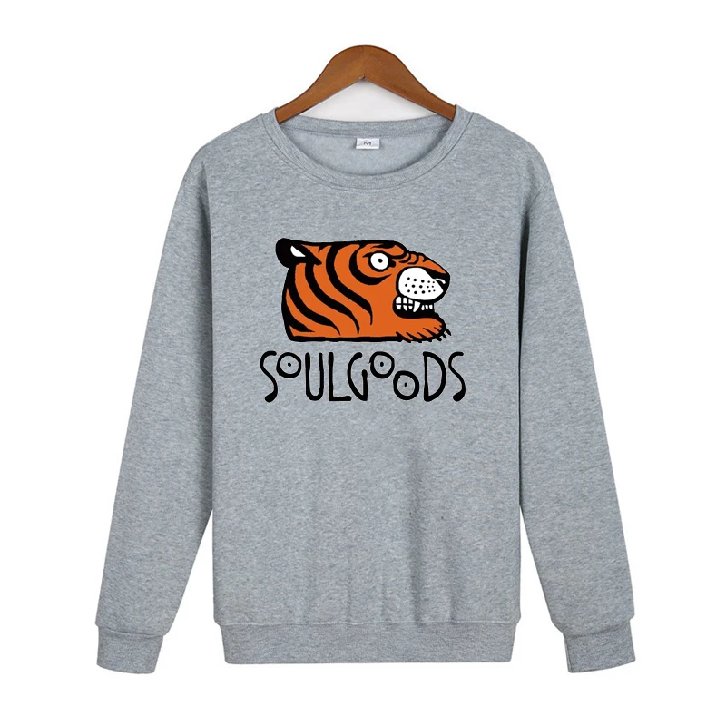 

New Men/women's Round Neck Sweater With Tiger Head Print And Plush Sweatshirt, Cotton Pullover, High Street Clothing Top