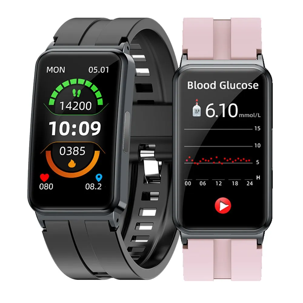

2023 New Blood glucose sugar smart watch on ekg strap HRV body temperature heart rate monitoring IP67 waterproof Free shipping