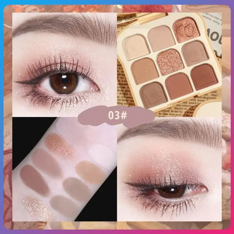 

Delicate Multi-use Cute Toast Eyeshadow Palette Shimmer Shiny Sequins Pigment Eyeshadow Palette With Mirror 1pcs Cosmetics