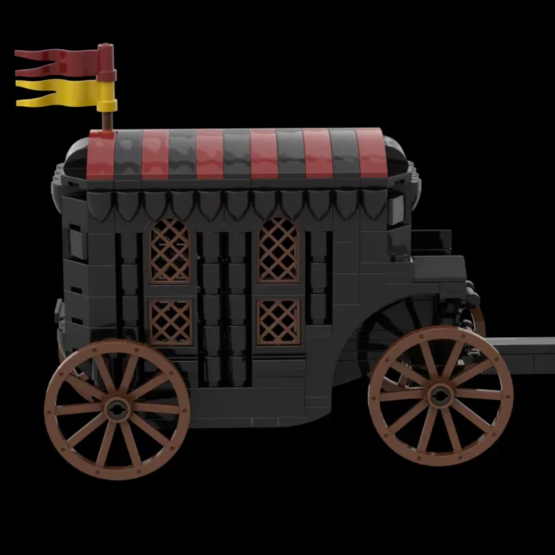 MOC-127645 Креативные строительные блоки средневековая модель карета рыцаря льва