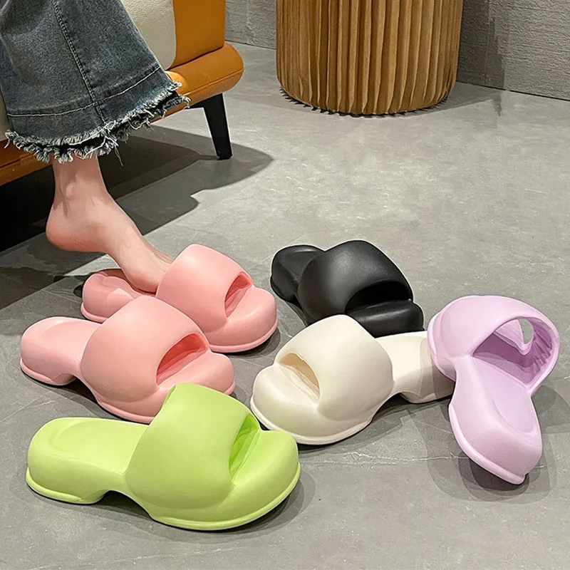Fashion Thick Women Slippers 2023 New Summer Platform Sandals Casual Open Toe Outdoor Beach Walking Eva Beach Summer Slippers