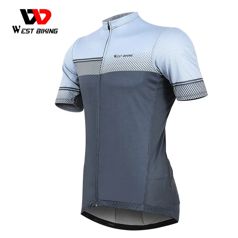 

WEST BIKING летняя велосипедная Джерси с коротким рукавом Повседневный мужской спортивный топ Быстросохнущий MTB дорожный велосипед командная ф...