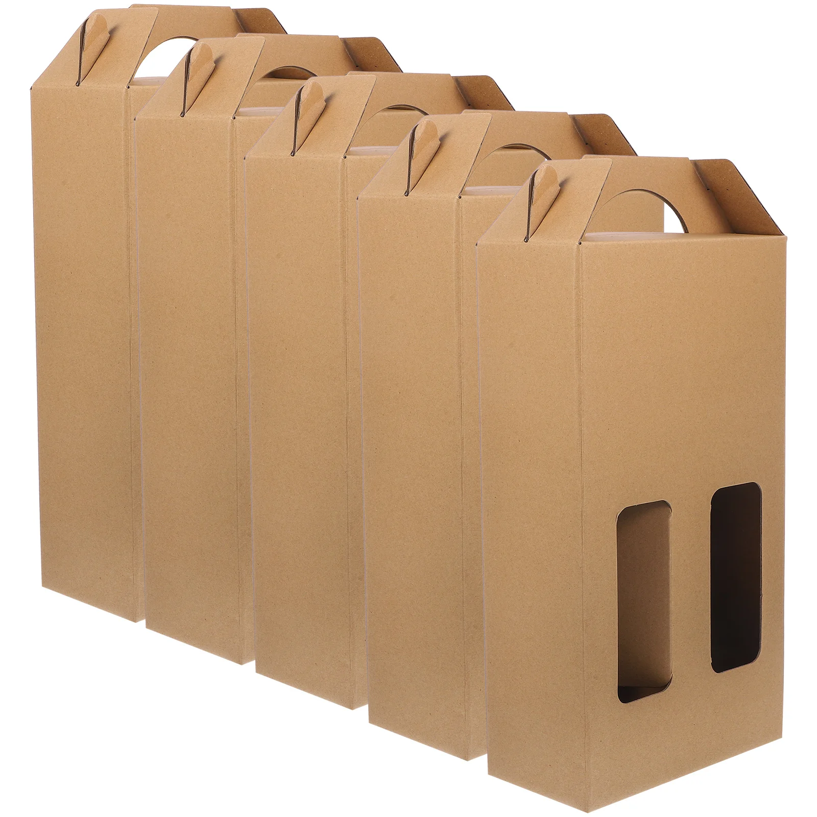 

5Pcs Packing Box Paper Bottle Holder Handheld Holder Storage Box Paper Gift Box