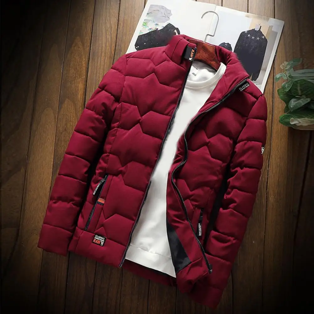Men Jacket All Match Male Warm Slim Fit Pockets Jacket Overcoat   Men Windbreaker  for Daily Wear