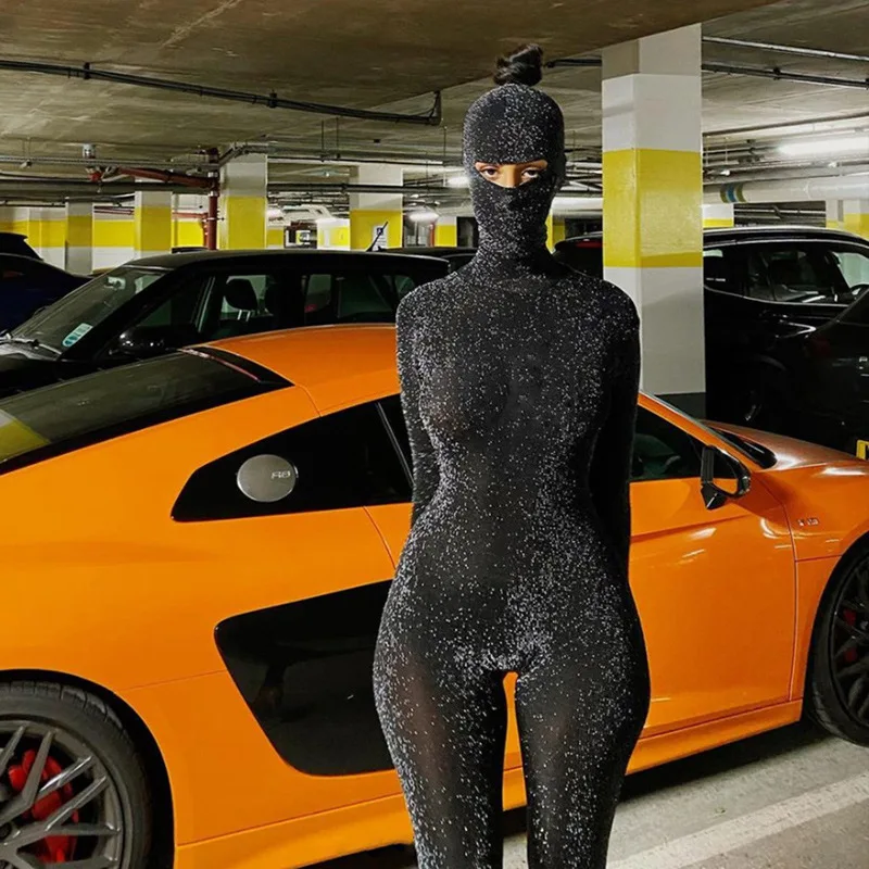 

Women Autumn Winter Long Sleeve Backless Bodycon Soild Color Black Jumpsuit Romper Playsuit 2022 Fall Clothes Streetwear