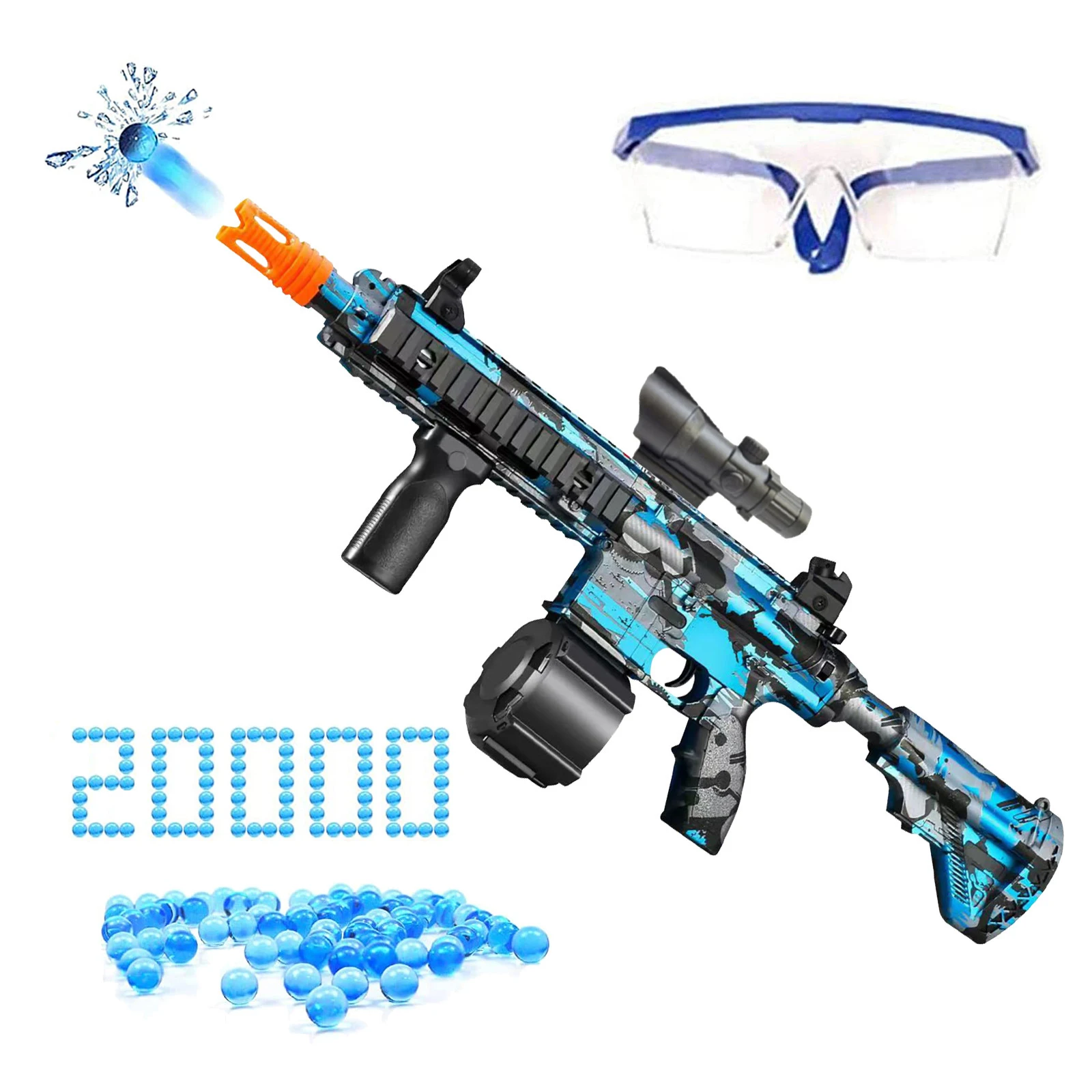 2022 Electric M416 Graffiti Water Ball Gel Blaster Rilfe Toy Gun Splatter Shooter Toys  for Children Outdoor Sport Fun Gift