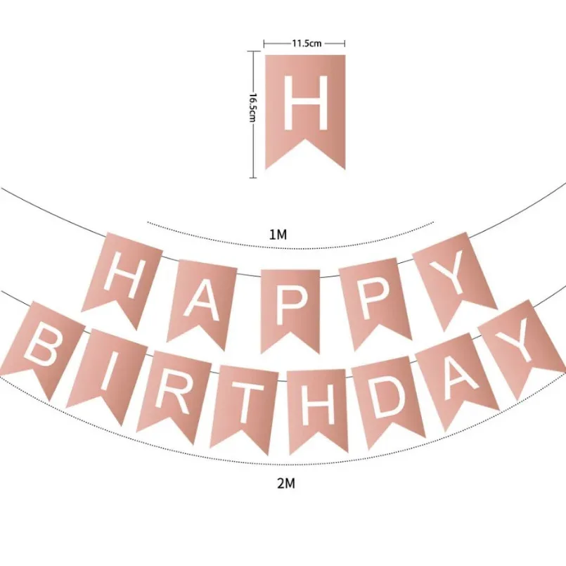 Праздничный набор флагов Happy Birthday