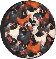 colorful chicken pattern tires cover car tire protection cover cloth waterproof tire cover spare tire guard