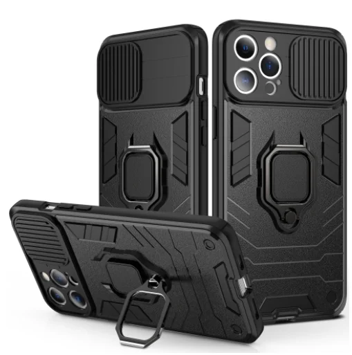 

Бронированный чехол для телефона iPhone 13, 12, 11 Pro Max, XR, XS, X, 7, 8 Plus, Защита камеры, противоударный чехол-бампер с кольцом-держателем, задняя крышка