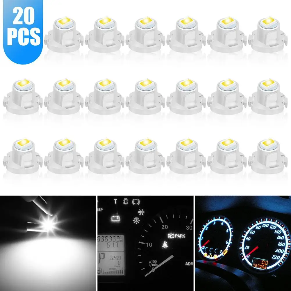 

20 X T4 T4.2 Neo Wedge 1-smd Led Cluster Instrument Dash Climate Bulb Light Dashboard Lamp Bulb White