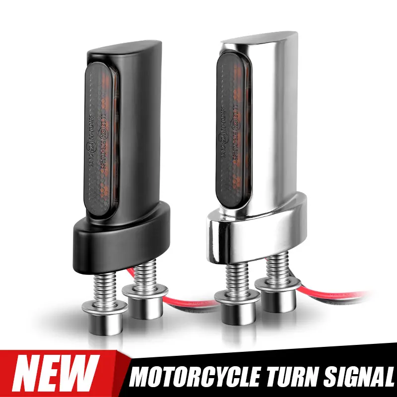 

Chrome Mini LED Motorcycle Rear turn signal lamp Indicators Blinker Light clignotant moto led for herlay Softail Sportster 12V